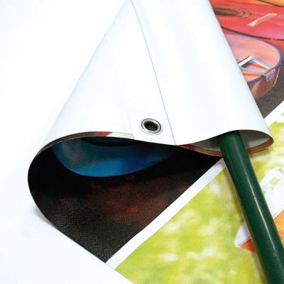 Baugerüstbanner Frontlit mit Hohlsaum